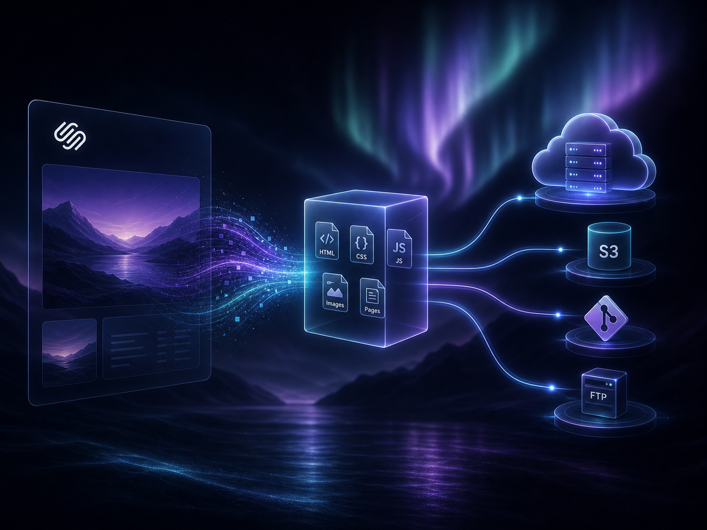 Squarespace independent hosting illustration