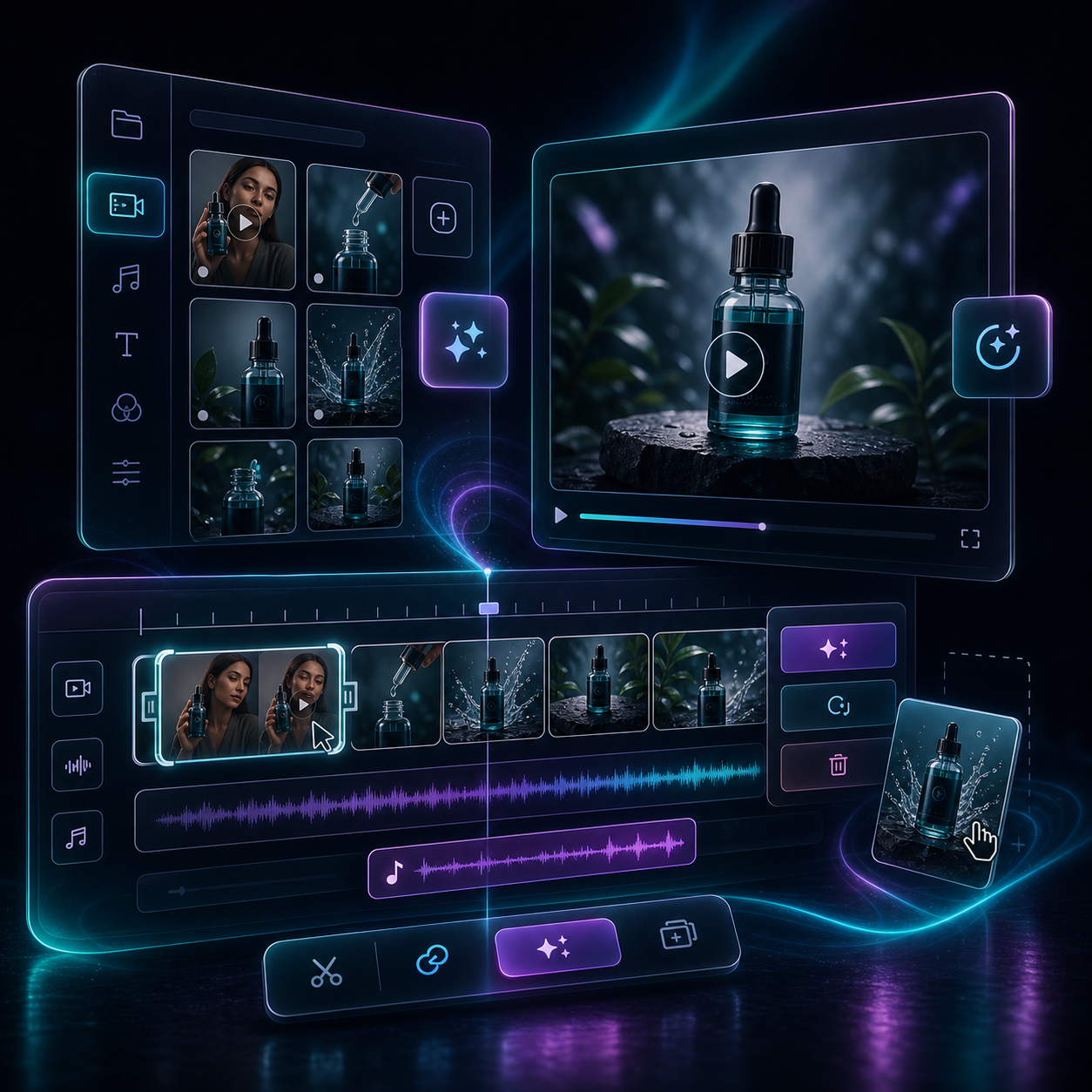 Lightweight editor for trimming and reordering UGC video projects