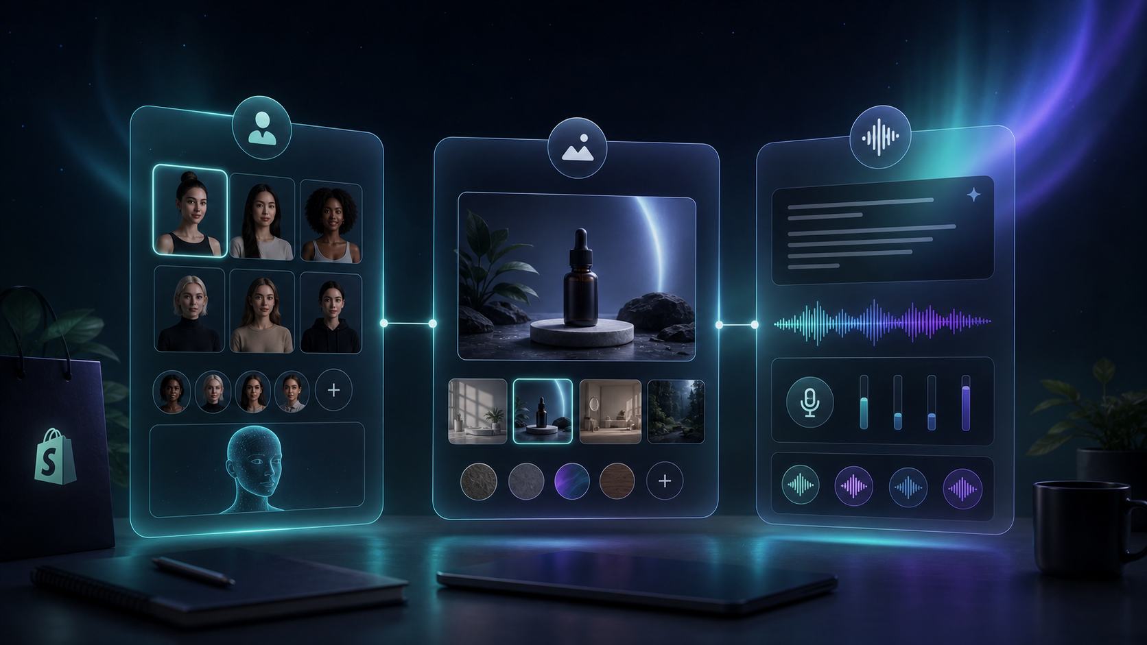 Avatar, scene, and script selection workflow