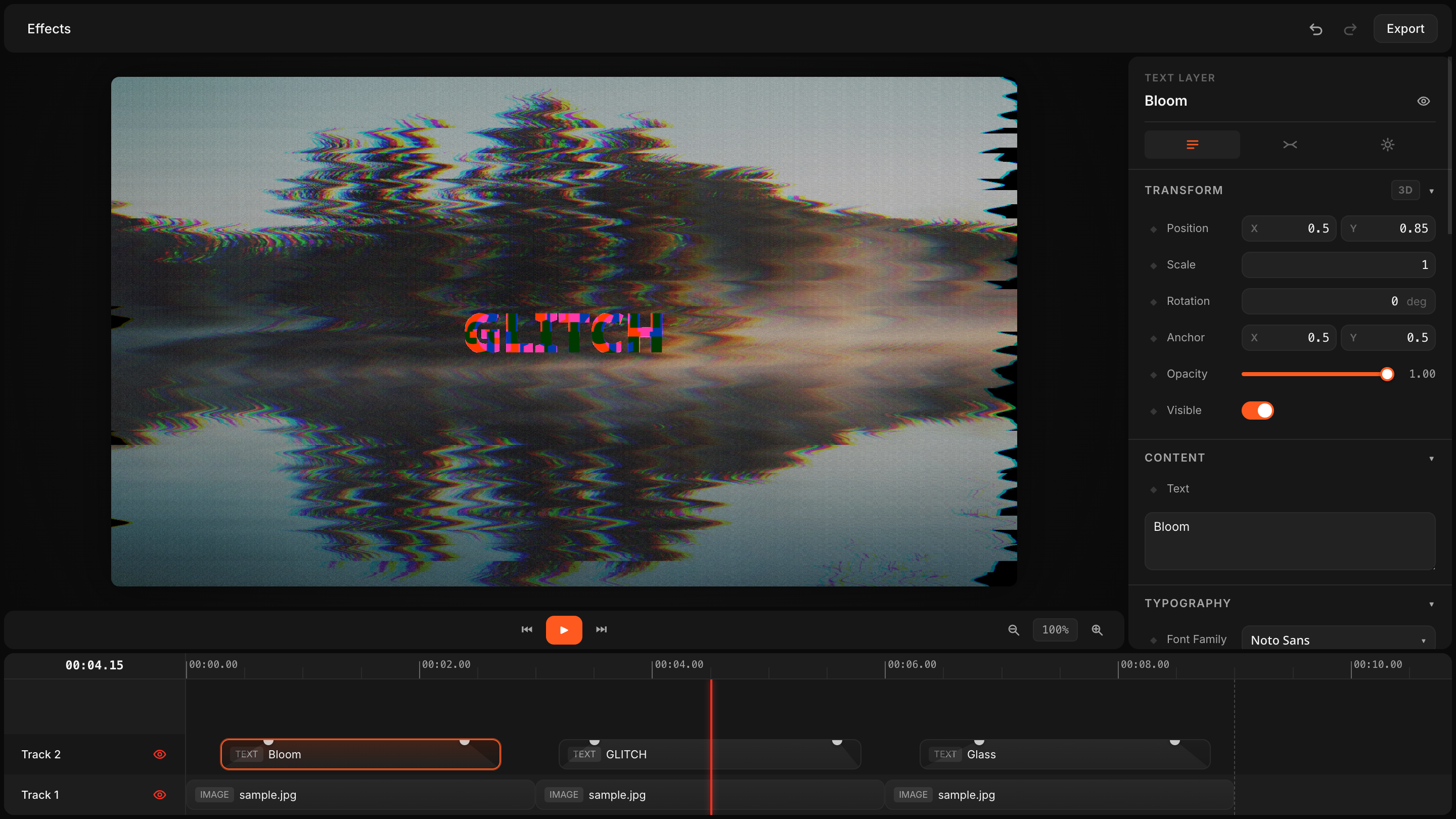 VideoFlow React editor screenshot