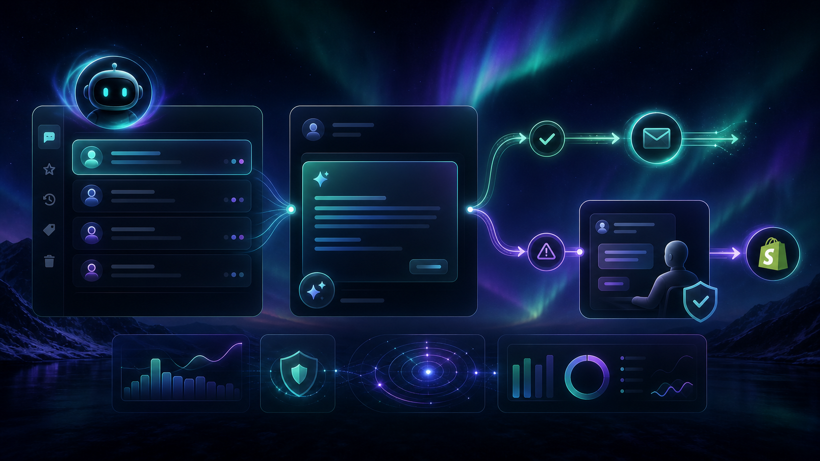 AI support drafting and escalation workflow for a Shopify store