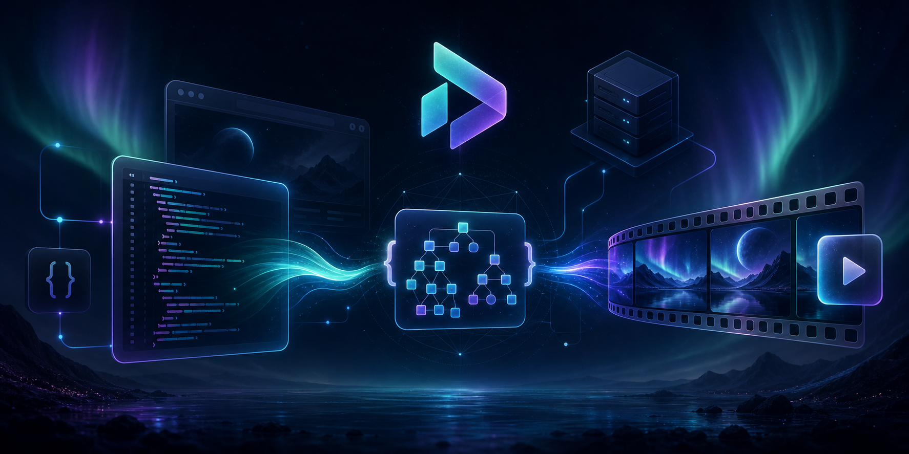 TypeScript to portable VideoJSON workflow illustration