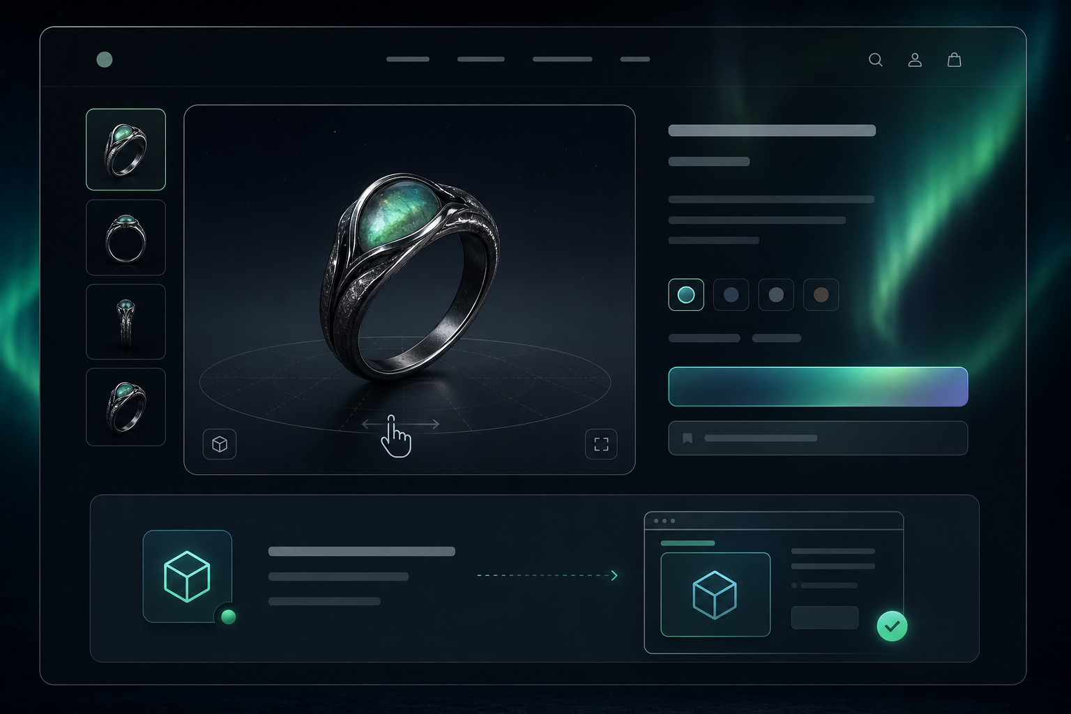 Interactive Shopify product page with a native 3D viewer