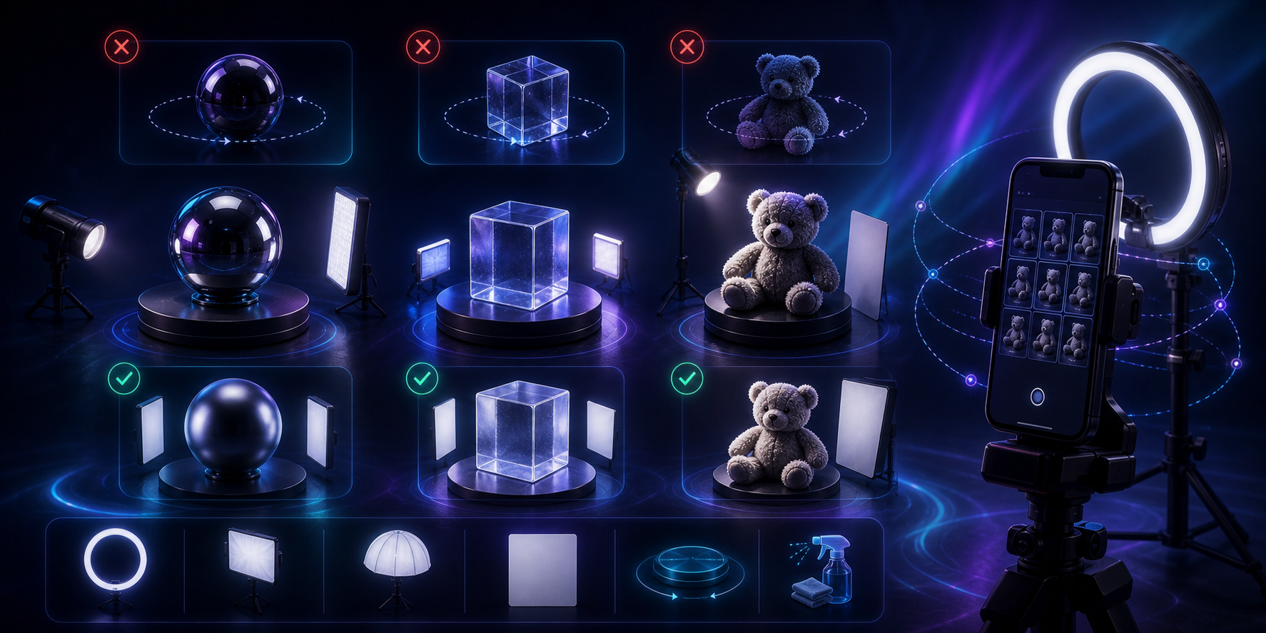 3D capture lighting troubleshooting