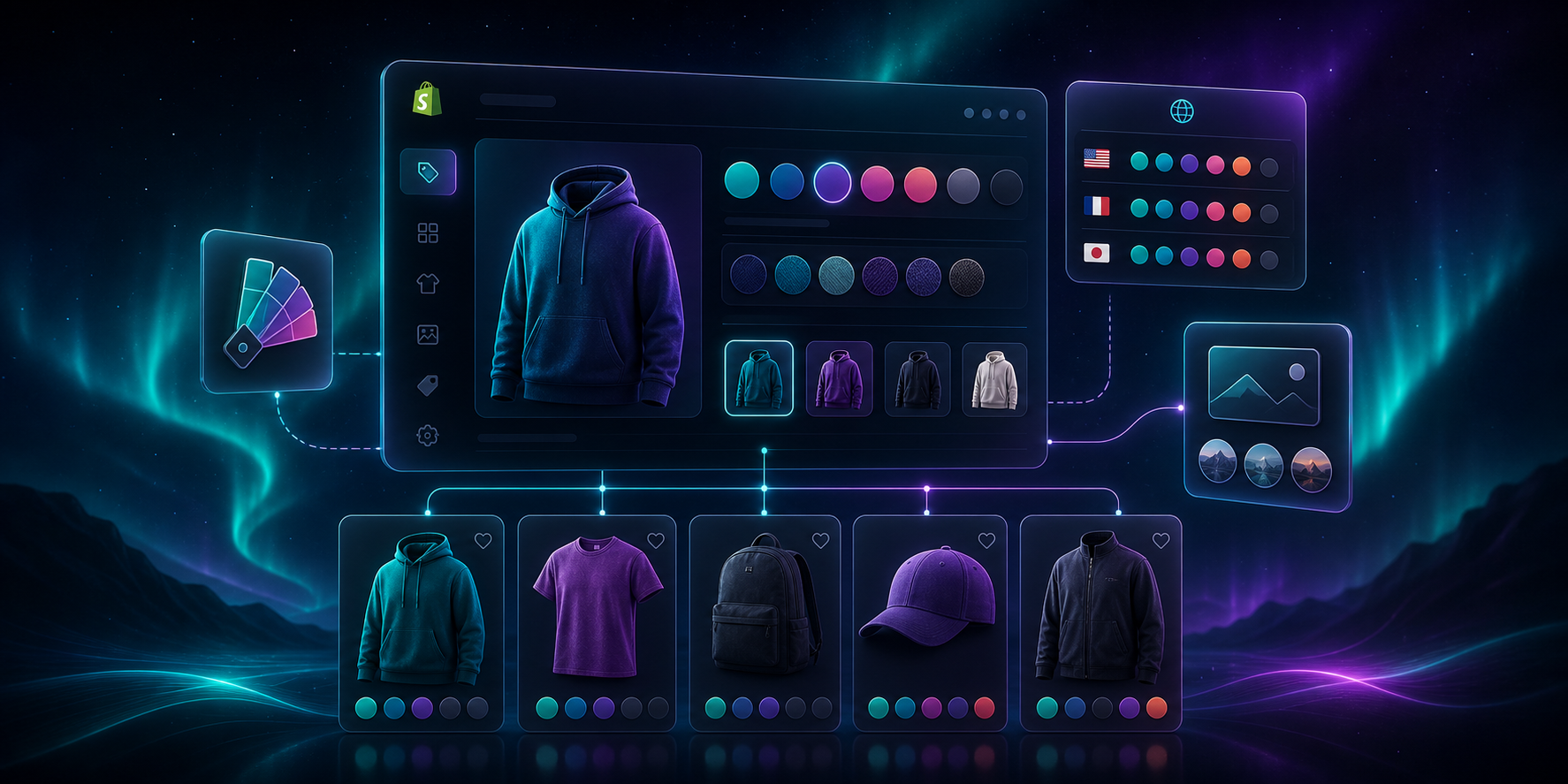 Shopify swatch dashboard with multilingual and image swatch settings
