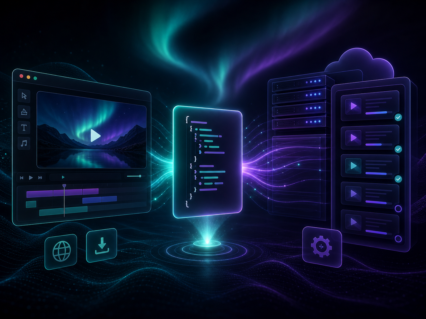 VideoFlow browser and server rendering workflow