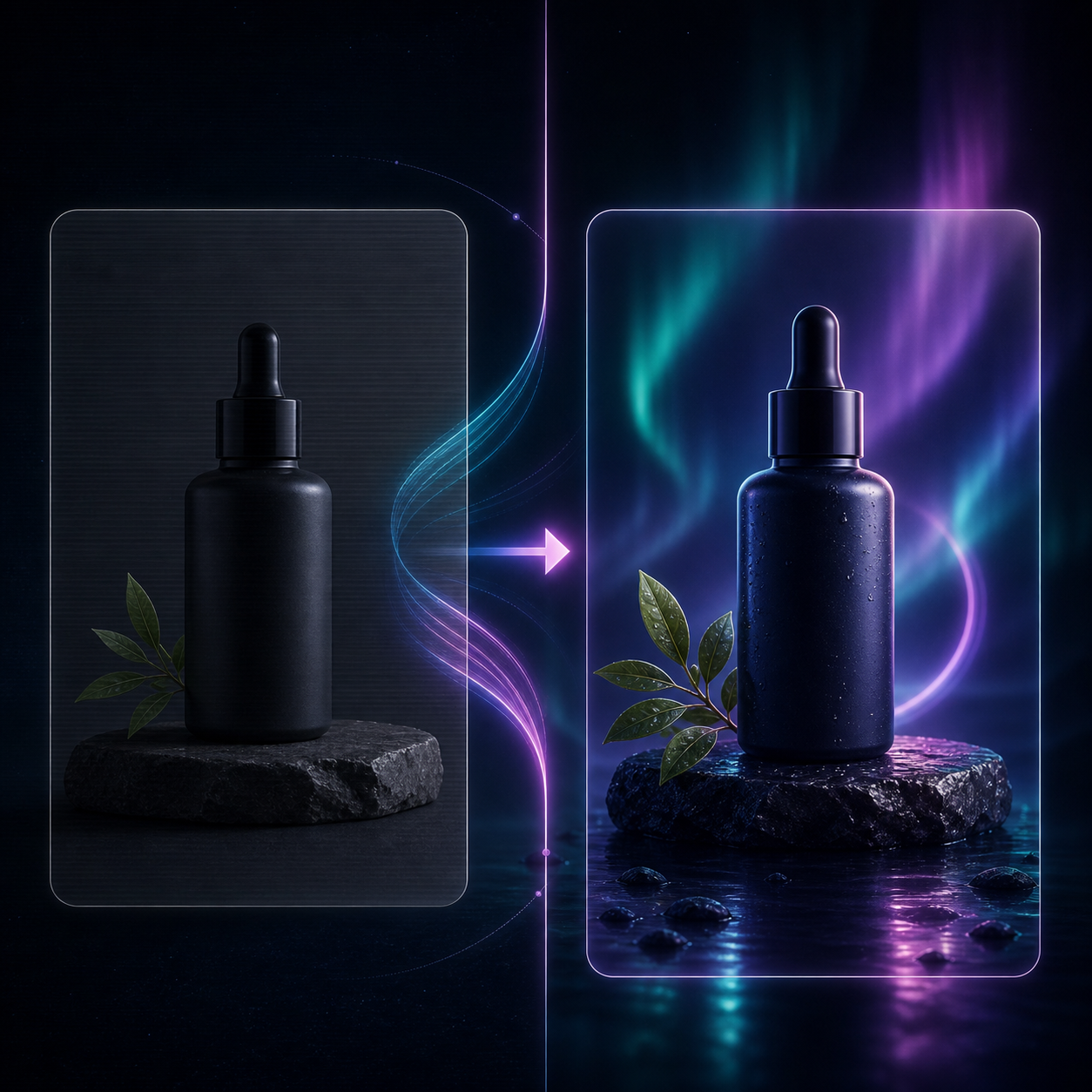 Before and after product photo enhancement