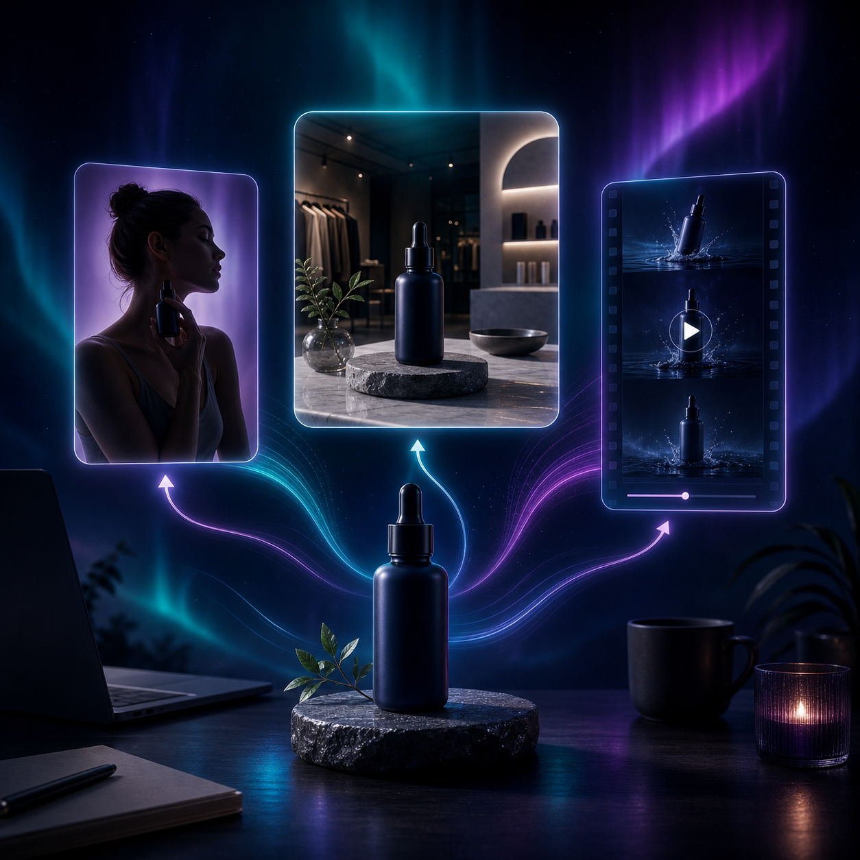 Product photo workflow for try-on, lifestyle, and video outputs