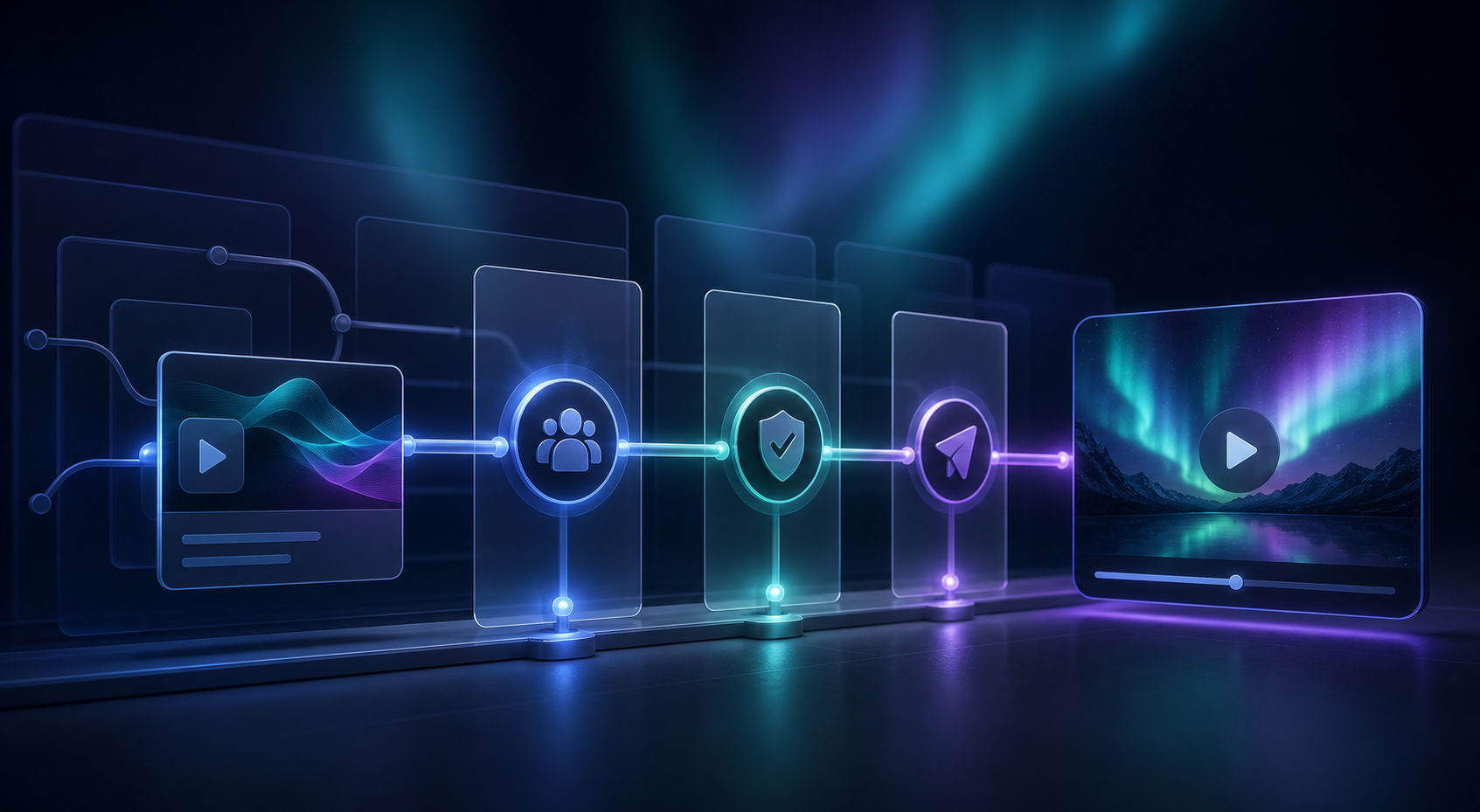 VideoFlow review and publish gate with versioned checkpoints