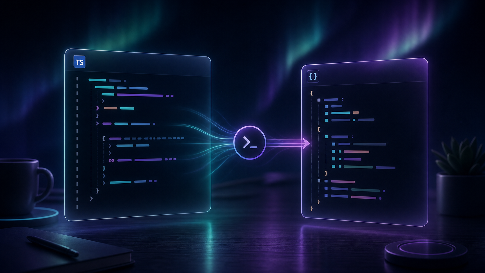 TypeScript query flow from dash-p to structured output