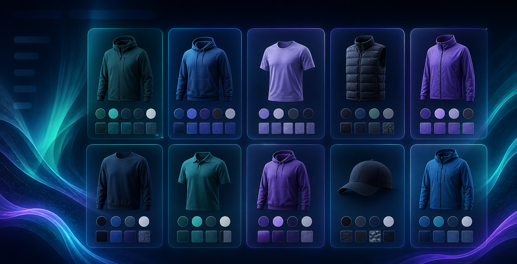 Shopify swatch collection grid with color and image chips