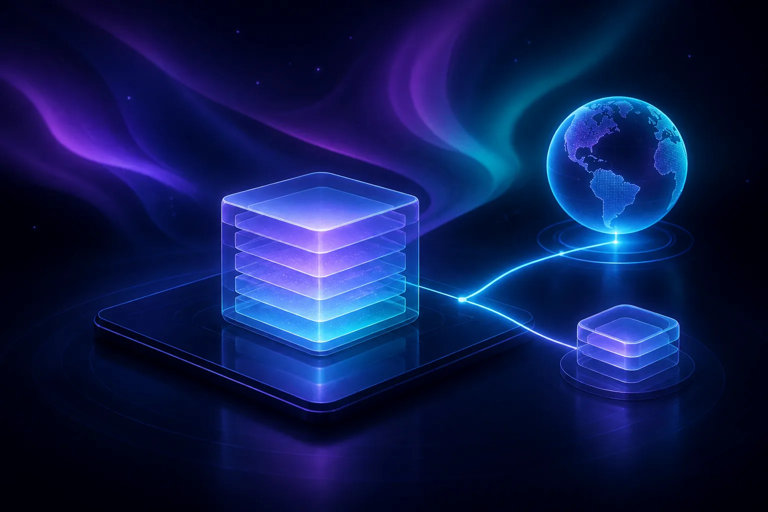 Aurora illustration of a reversible static site release with backup