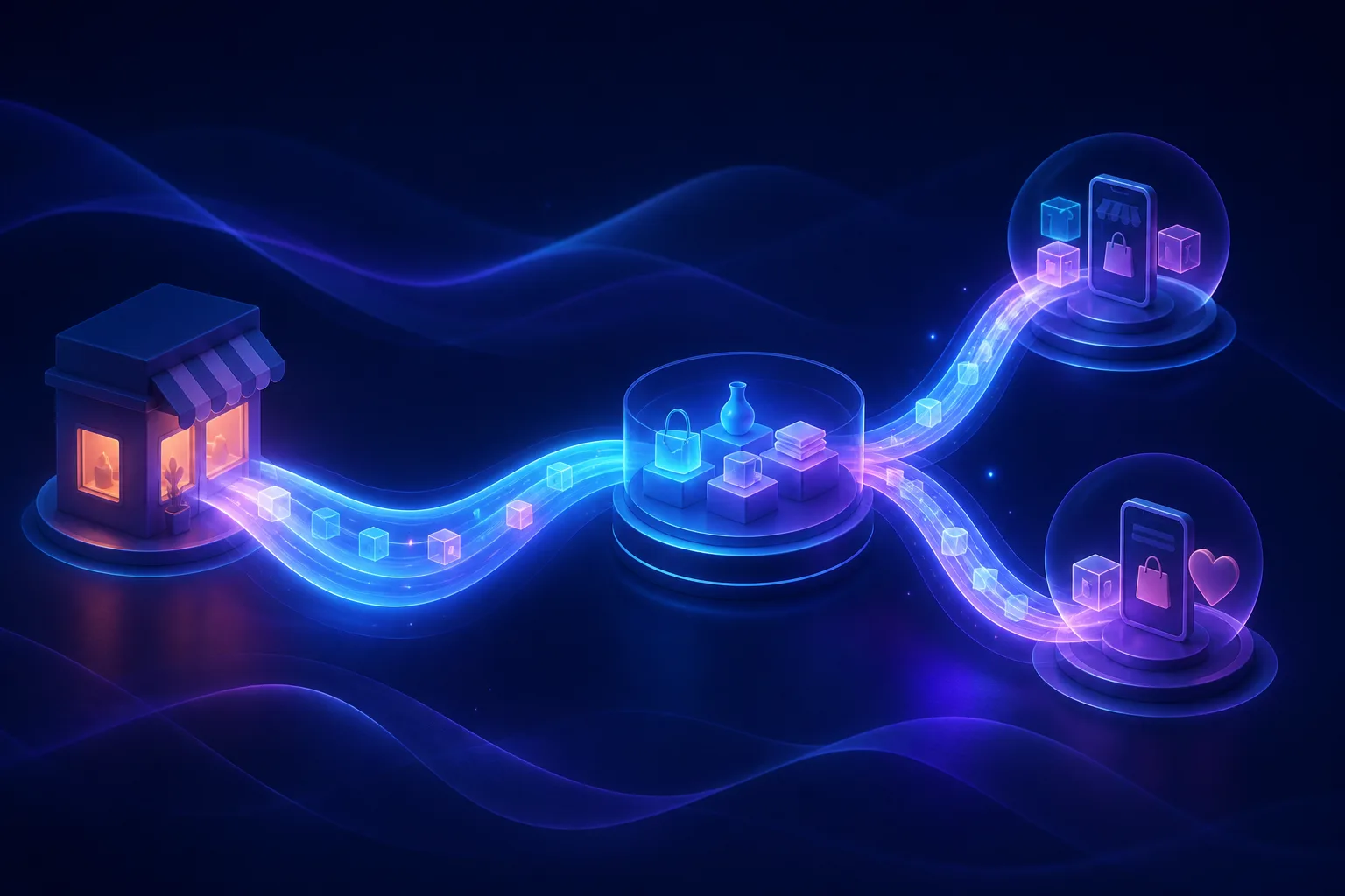 Aurora illustration of product data passing through calm quality gates