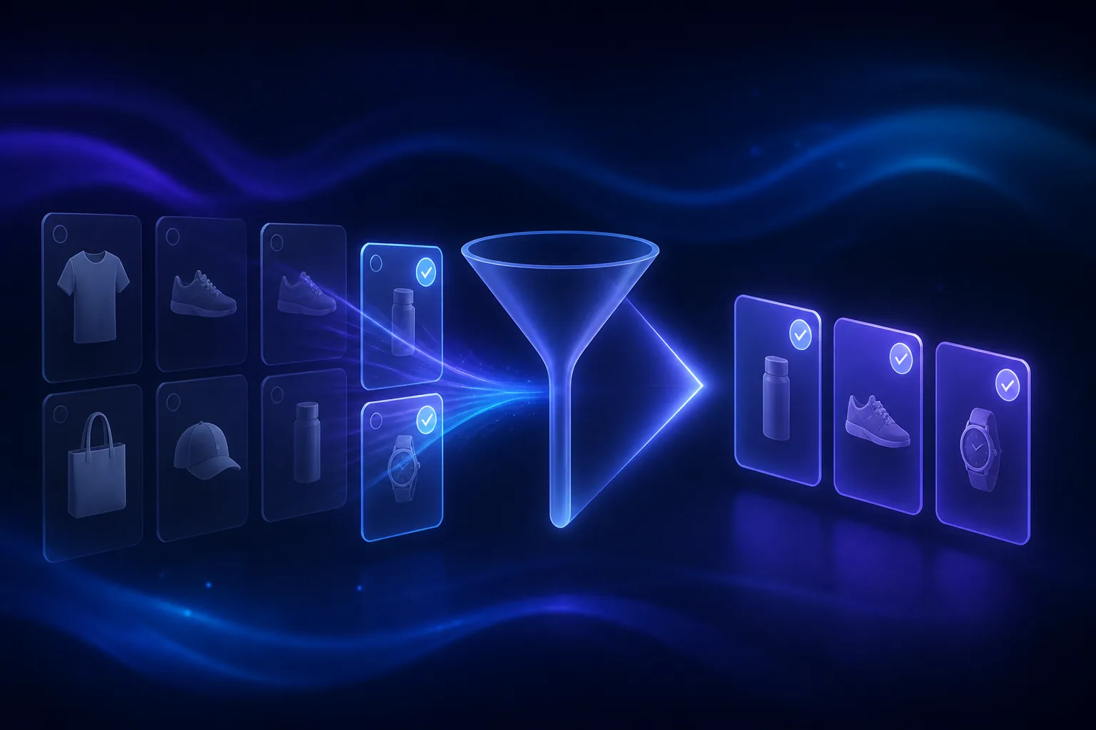 A filtered product group prepared for a careful bulk update