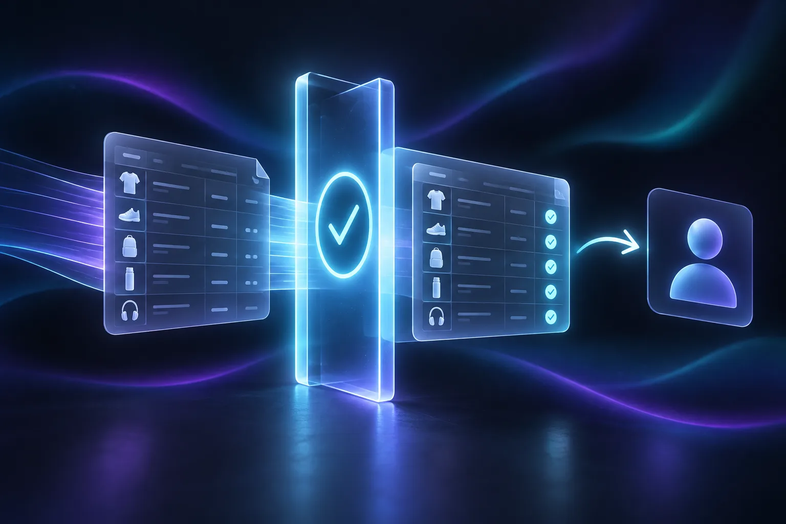 A clean data file passing through a calm quality review gate