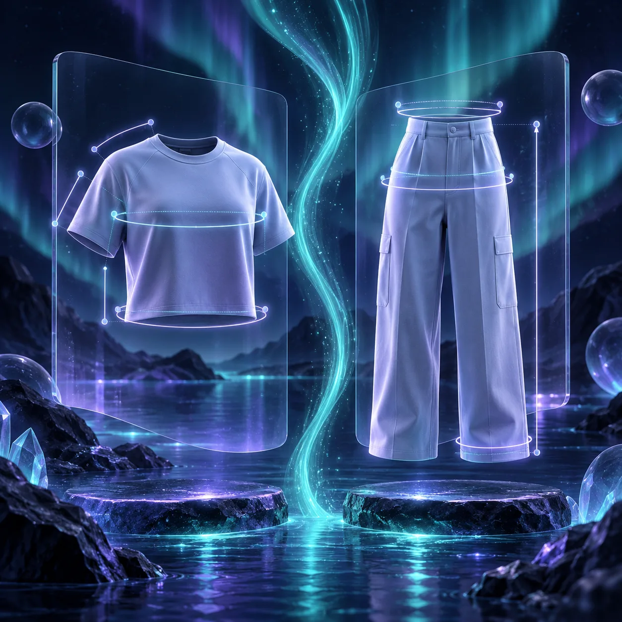 Separate garment measurements for a coordinated top and bottom