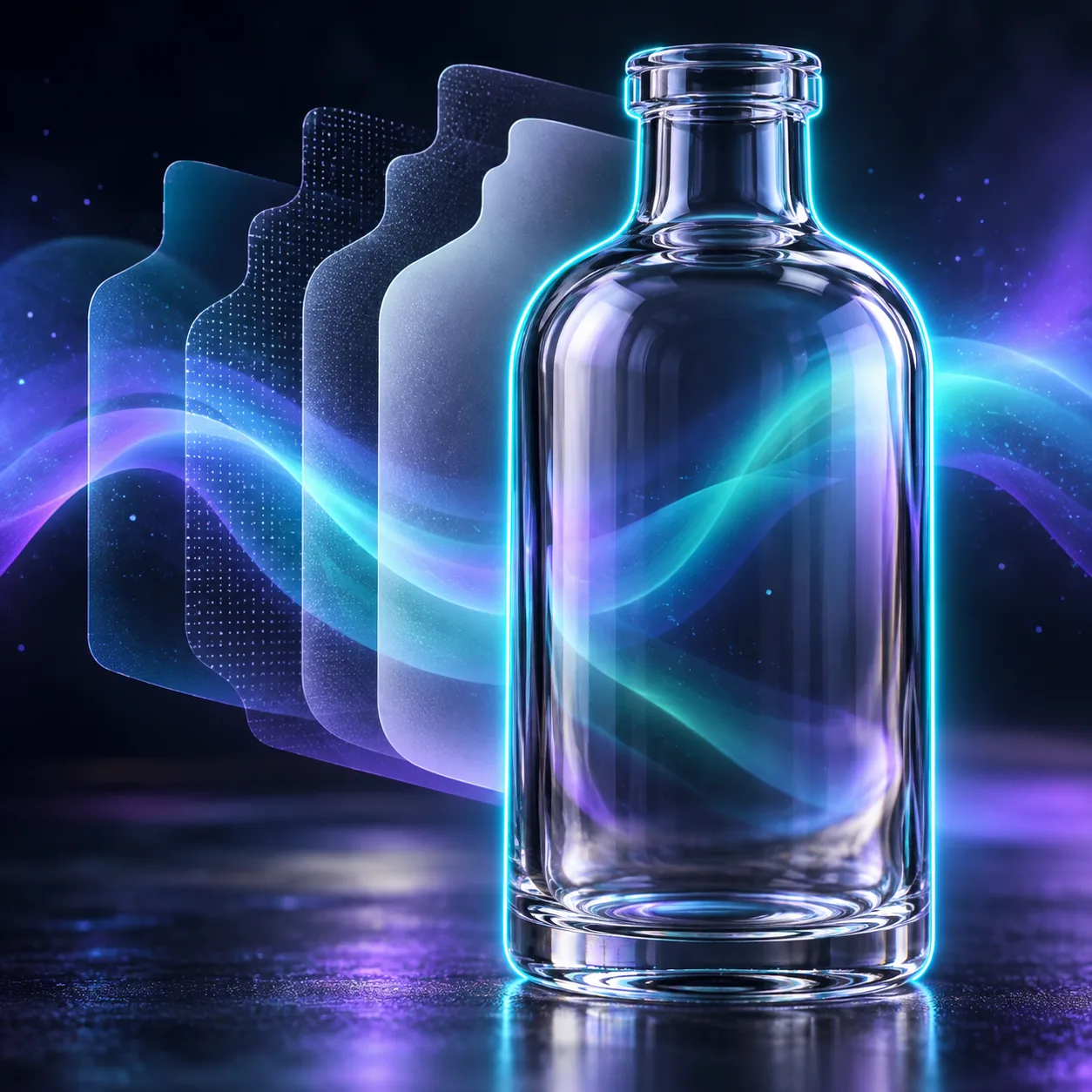 Glowing mask edge around a product