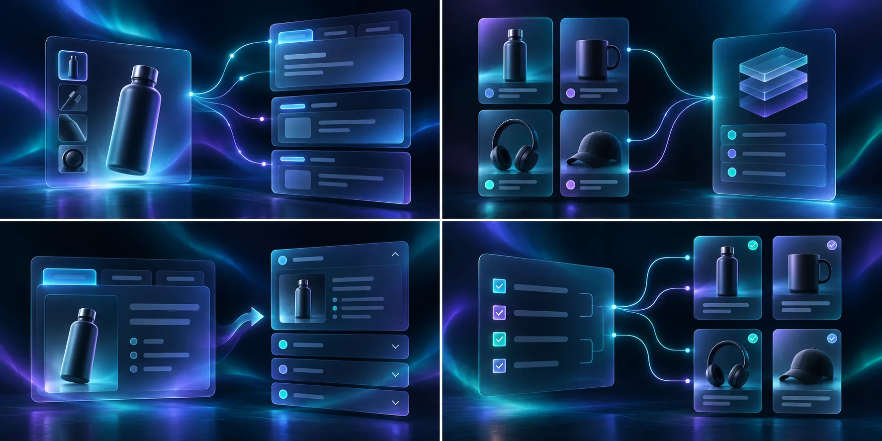 Dark aurora responsive tabs and accordion concept