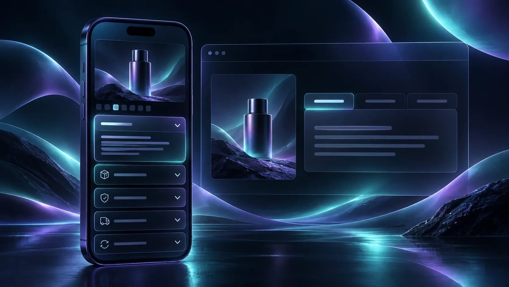 Desktop tabs and mobile product accordions